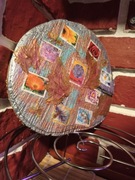 Golden Leaf Art / Mixed Media Decor – Vintage Aesthetic