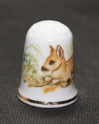 Naparstek Kolekcjonerski Porcelanowy sarenka