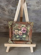 Rustykalne bratki obrazek handmade