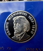 100 zł srebrna moneta Henryk Wieniawski 1979 r., Ag 625