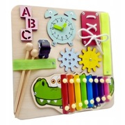 TABLICA MANIPULACYJNA sensoryczna zabawka edukacyjna 30x30cm Spinner 3+