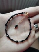 Bransoletka na lince kamienie turmalin spinel regulacja 