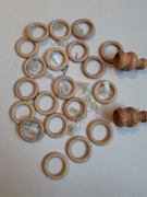 Kółko z żabką do karnisza drewnianego 20 szt. Kolor Sosna + końcówki