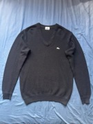 Lacoste Vintage Wool Sweater Black V-Neck Old Money unisex