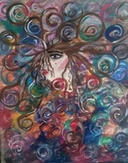 Obraz "Wkręcona" 50x60, akryl na płótnie