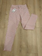 Spodnie damskie na lato w paski jeans 7/8