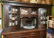 Kredens zabytkowy stylowy, lite drewno dębowe