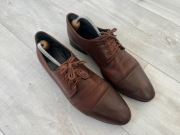 Skórzane buty Ryłko, brązowe, rozmiar 40, eleganckie / wizytowe