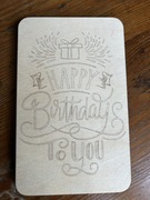 Koperta, pudełko na pieniądze wysuwana, szufladowa, ze sklejki na urodziny.