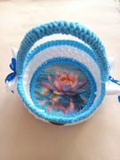 Wielkanocny koszyk biało-niebieski handmade dla dzieci i dorosłych