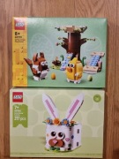 Klocki Lego 40764 + 40709 Zajączek Wielkanocny + Wiosenny Plac Zab + naklej