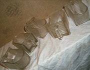 Stare szklane szufladki do kredensu - 5 szt.