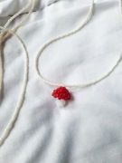 Naszyjnik z grzybkiem muchomorkiem ręcznie robiony 