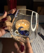 Szklany Kubek 3D z Niebieskim Wielorybem – Handmade 350ml