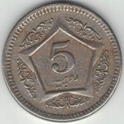 Pakistan 5 rupii 2006 - 24 mm - nr 1