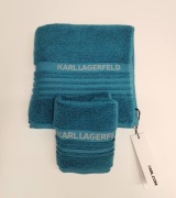 Zestaw Ręczników Logo Karl Lagerfeld  Morski 2 szt 