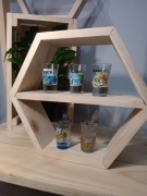 Półka heksagon ręcznie robiona drewniana modna plaster miodu 