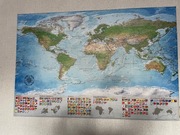 Tablica korkowa 120x80cm Mapa świata