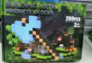 Duży zestaw klocki magnetyczne dla dzieci 260 elementów 