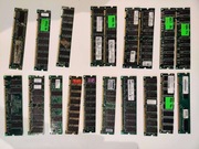 Różne pamięci RAM, starsze, retro, uszkodzone, sprawne