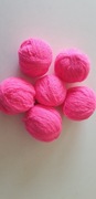 Wełna, włóczka. 292g w kolorze neonowy róż 