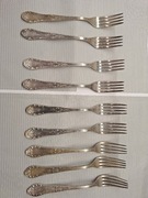 9 x WIDELEC STOŁOWY W-MET PRL - posrebrzany - wzór klasyczny 