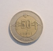 315. Moneta Turcja 50 kuruszy 2009 rok