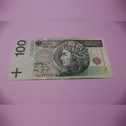 Banknot kolekcjonerski 100zł seria hu 777