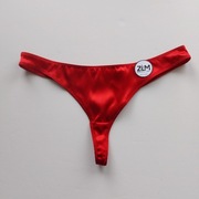 Stringi damskie, jedwab naturalny, czerwone, są różne rozmiary.