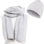 MORAJ Miękki Komplet Damski Jesień-Zima Czapka i Szal z Domieszką Wełny