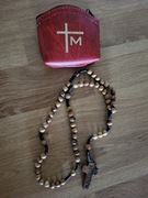 Różaniec z drewna oliwnego przywieziony z Palestyny 