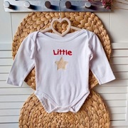 Body białe little Star 68 bawełniane długi rękaw z gwiazdką