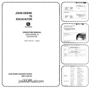 John Deere 70 Excavator Operators Manual Instrukcja obsługi, operatora, DTR