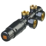 Zestaw termostatyczny DUO PLEX LEWY czarny LUXRAD