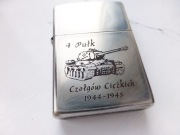 Zapalniczka Zippo Czołg Is-2 4 Pułk Czołgów Ciężkich LWP 1945 Wojsko Polski
