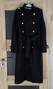 River Island klasyczny trencz dwurzędowy płaszcz rozmiar 34 UK6 XS z wełną