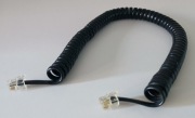 kabel telefoniczny spiralny - czarny, dł 45cm