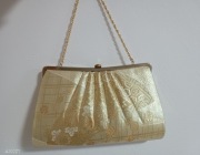 Japońska torebka portmonetkowa kimono obi złota tradycyjna kopertówka