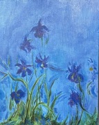 Claude Monet Irysy obraz na płótnie 30x24 ręcznie malowany 