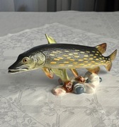 Figurka Szczupak ryba duża 25 cm Goebel porcelana 