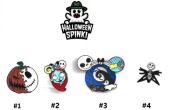 Spinki metalowe Halloween. Zestaw 4 sztuki. Pins przypinki.