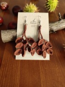 Kolczyki brąz listki HANDMADE (dostępne od ręki)