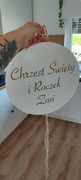 Tabliczka do zawieszenia z nadrukiem roczek i chrzest 