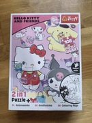 Puzzle Hello Kity 108 elementów i kolorowanka