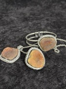 Zestaw biżuterii vintage z kwarcem tytanowym