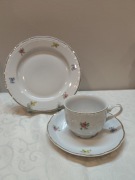 Eleganckie Trio Porcelanowe APULUM – Fine Porcelaine – Kwiatowy Wzór