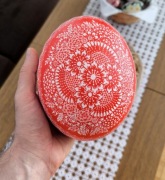 PISANKA, WIELKANOC, RĘKODZIEŁO, JAJO STRUSIE, XXL 