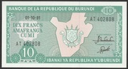 Burundi 10 franków 1991 - AT - stan bankowy UNC