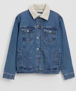 HOUSE NIEBIESKA KURTKA MĘSKA JEANSOWA NA KOŻUSZKU ROZM. s