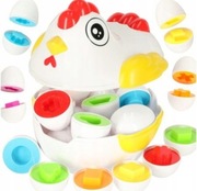 Układanka edukacyjna sorter dopasuj kształty jajka kura zabawka